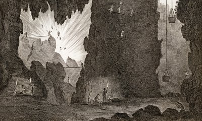 View of an Iron Mine by English School